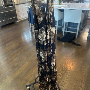 Reformation Black and Brown Halter Floral Dress
